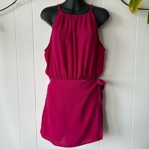 Lulu's Pink Chiffon Skort Romper | Size Small